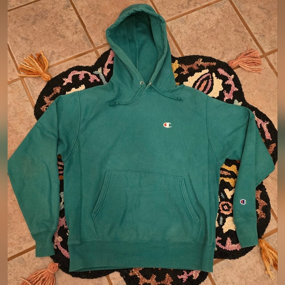 🔥🔥Vintage Reverse Weave Champion Green/Teal Pullover Hoodie🔥🔥
